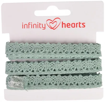 Infinity Hearts Spetsband Polyester 11mm 06 Grå - 5m