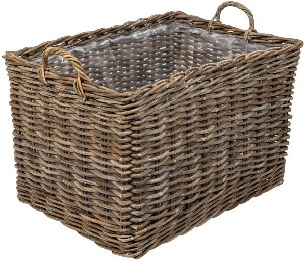 Lång korg med hjul 82x57x52cm