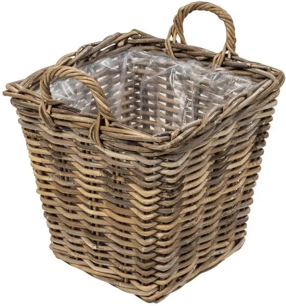 Fyrkantig korg med handtag 37x37x35cm