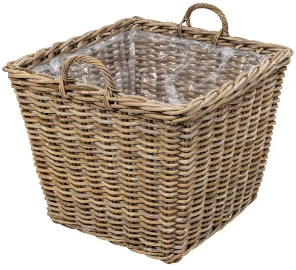 Fyrkantig korg med handtag 65x65x55cm