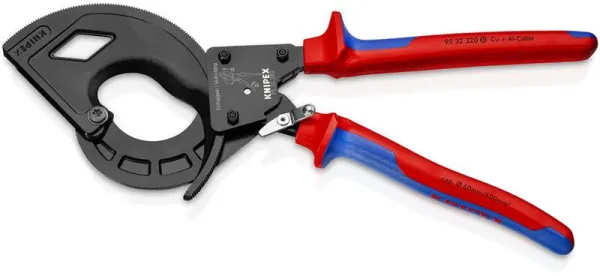 Knipex kabelsax (spärrprincip, 3 växlar) svart förtennad, med multikomponenthandtag 320 mm