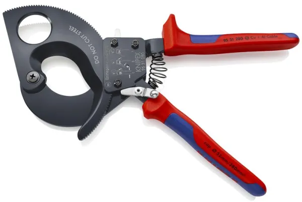 Knipex kabelsax (spärrprincip) svartmålad, med multikomponentshandtag 280 mm