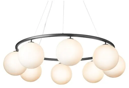 Nuura Miira 8 Circular Ljuskrona Rock Grey/Opal Vit