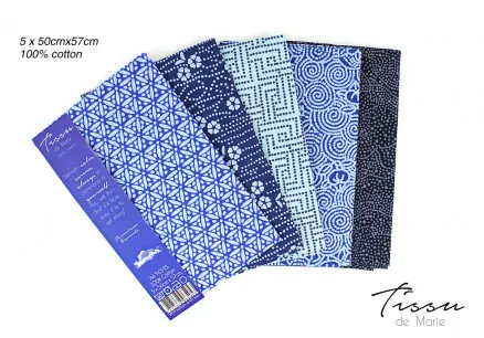 Tissu de Marie Fat Quarter Safir 50x57cm - 5 st