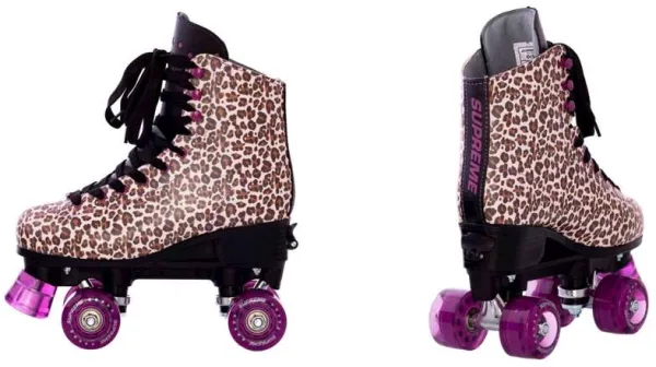 Supreme Rollers - Del Rey justerbar rullskridsko Side by Side str. 39-42 - Leopard