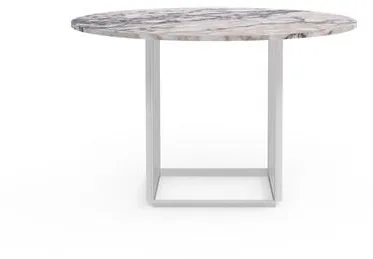 New Works Florence Matbord Ø120 White Viola Marmor med vit bas
