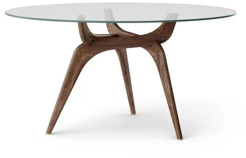 Brdr. Krüger TRIIIO Matbord Ø135 Valnötsolja/Klar Glas